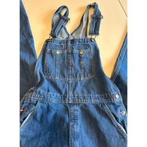 Skyline Wears Men's Size 32x32 Blue Denim Bib Overalls Dark Wash Wide Leg Fashio